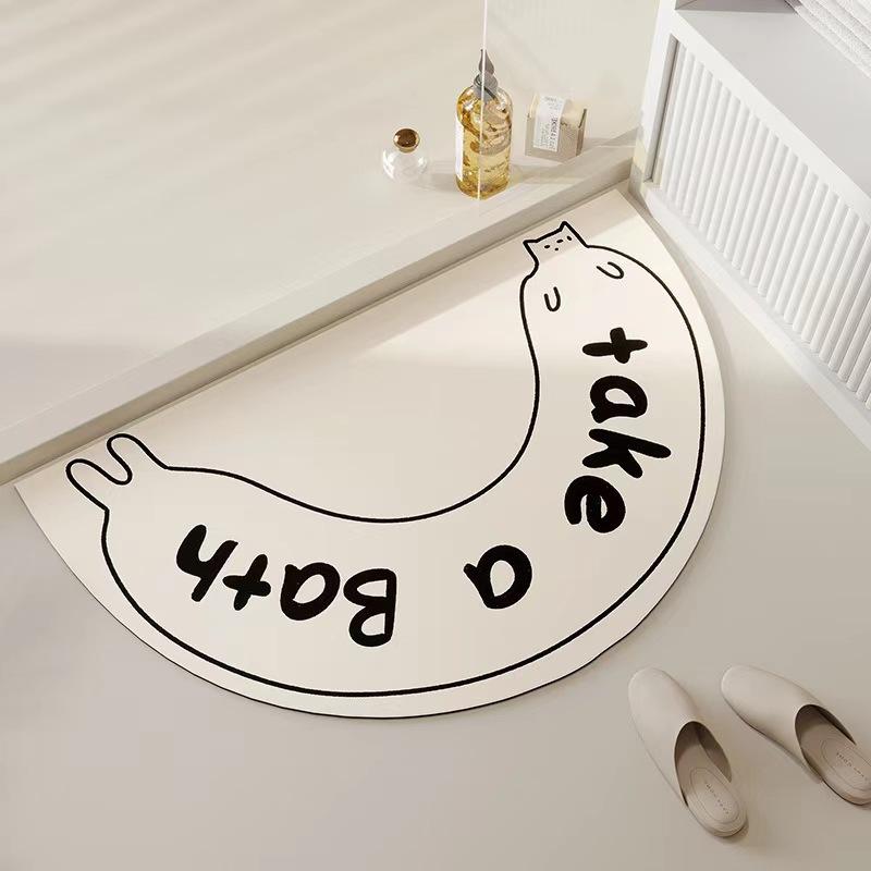 

Cartoon Bath Area Floor Mat Diatom Mud Cushion Toilet Door Moisture-wicking Non-slip Pad Bathroom Fast-dry Household Carpet 40 * 60 (crystal velvet)