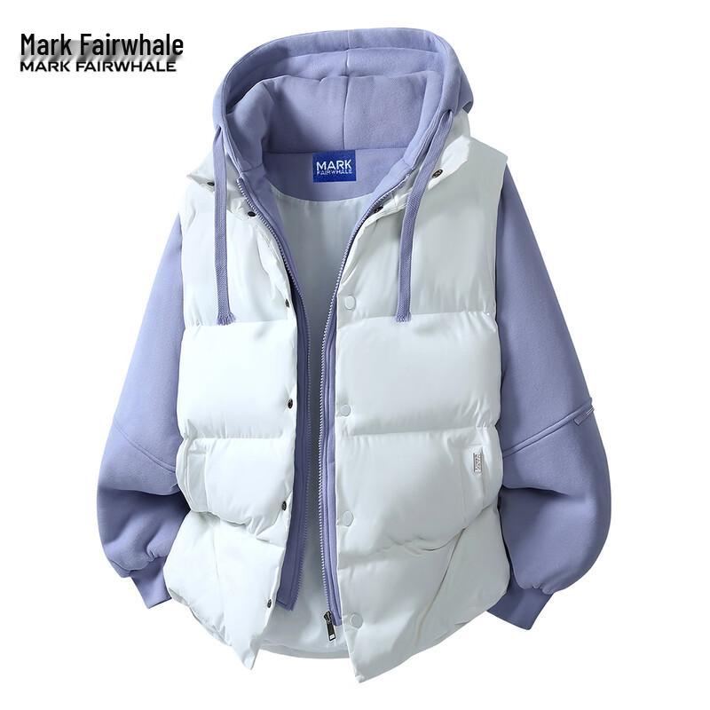 Mark Fairwhale Men's Hooded Thick Faux 2-Piece Padded Jacket