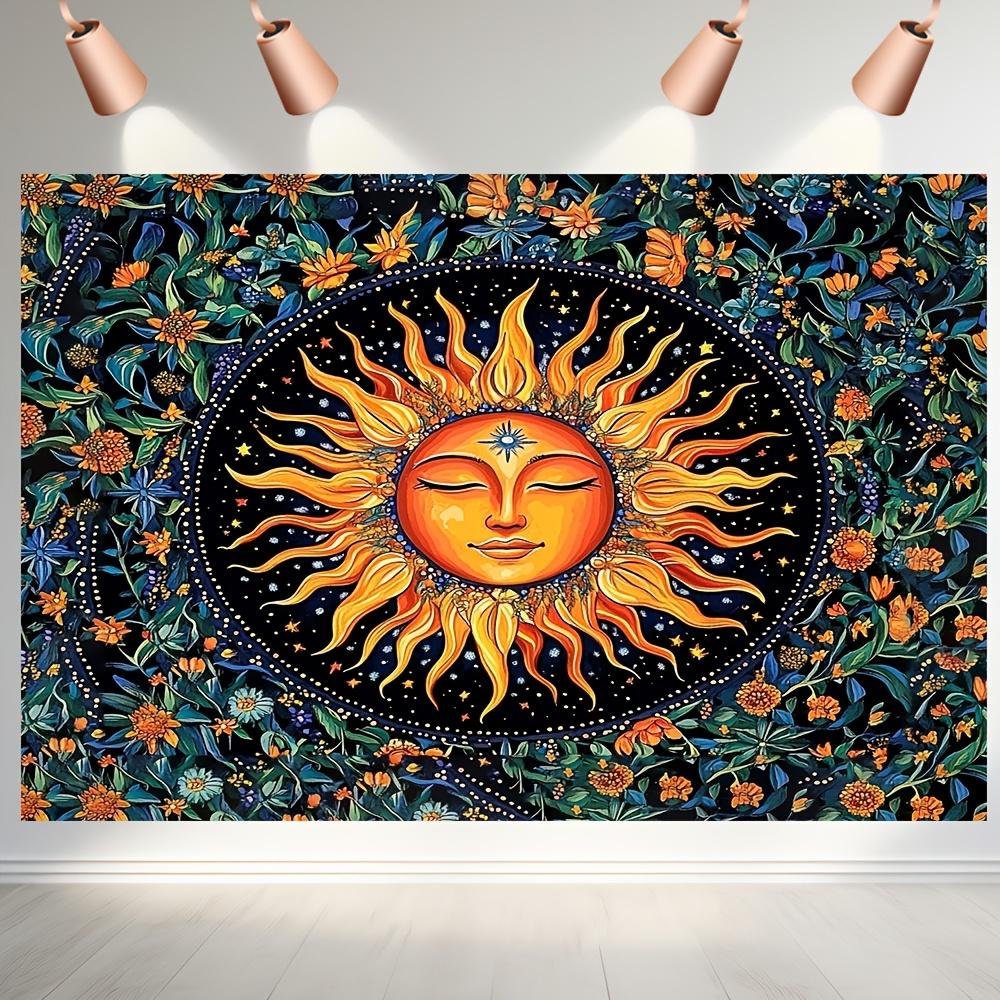 

1pc Bohemian Sunflower Tapestry Backdrop 100 Polyester Versatile Size Options No Electricity Needed Ideal for Wedding Gen 74x94cm(29x37in)