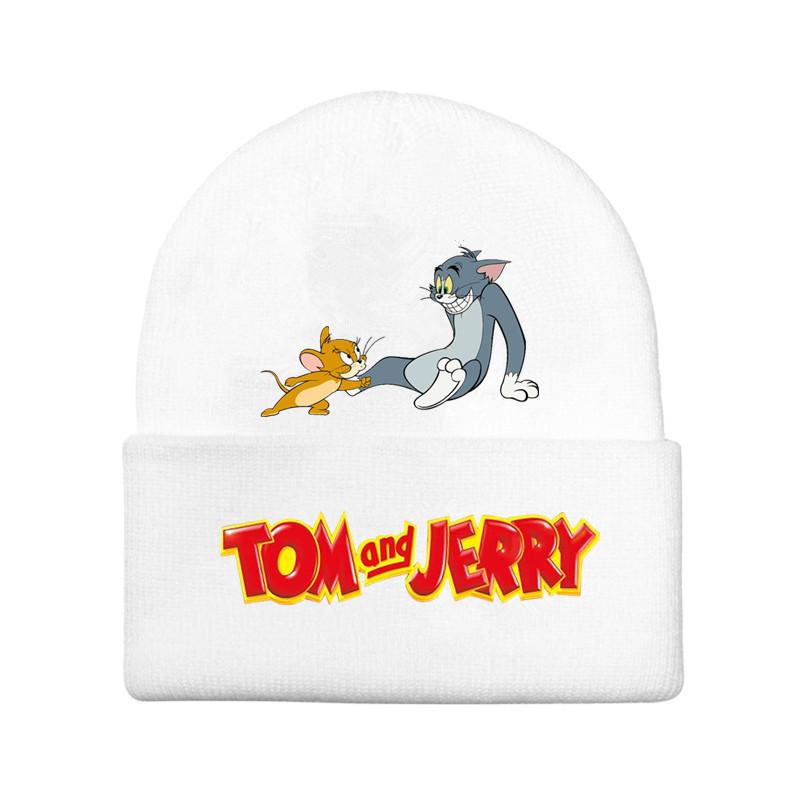Jerry And Tom Cartoon Print Knitted Hat Hip Hop Cap Outdoor Fashion Gift Unisex
