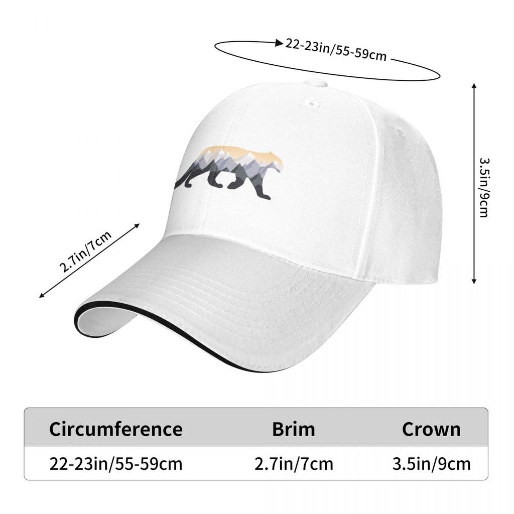 Minimal Snow Leopard with Mountains Cap Baseball Cap Sunscreen Dropshipping Unisex Hats Women's