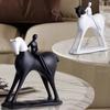 Abstract Man Black White Horse Figurine Modern Minimalist Artistic Horse Statue Resin Sculpture Home Office Desktop Decoration Ornament