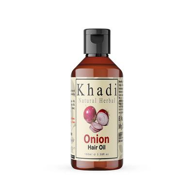 Khadi Natural Herbal Red Onion Hair Oil For Hair Growth With Pure Coconut, Jojoba, Sesame Seed, 100Ml (Pack Of 1)