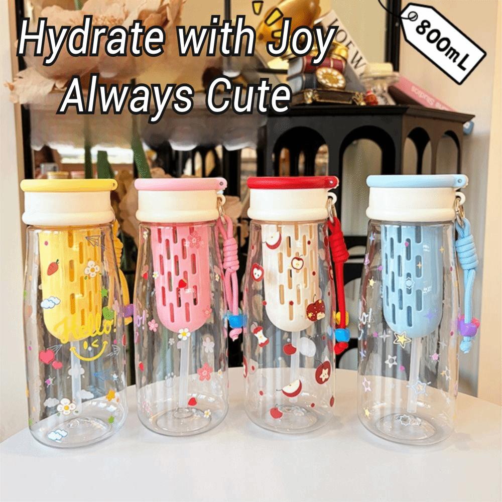 Plastic Water Bottle Transparent Kids Water Cup Cartoon Drinking Bottle