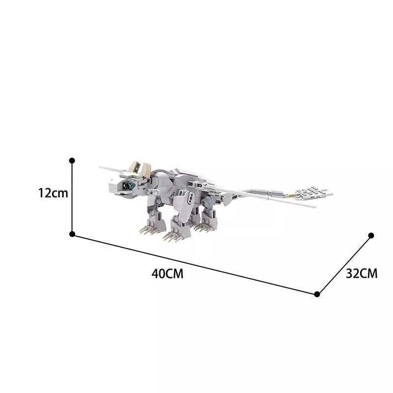 Assembling Building Blocks Toy Film And Television Lightning Dragon White Dragon Assembly Birthday Gift Model