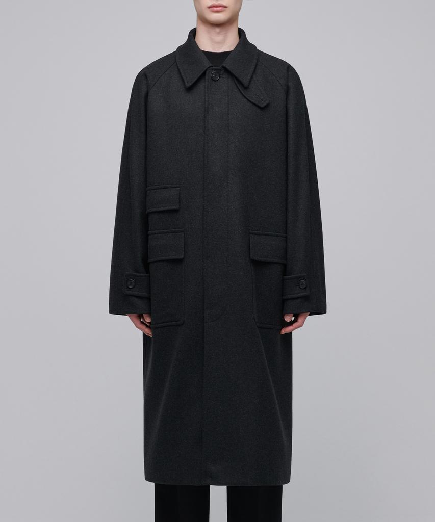 Musinsa Standard Mtr Oversized Balmacaan Coat [Charcoal Grey]