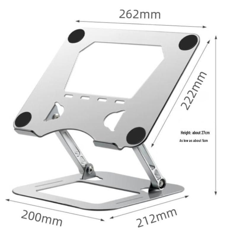 360° Rotating Laptop Stand with Adjustable Height and Cooling Base