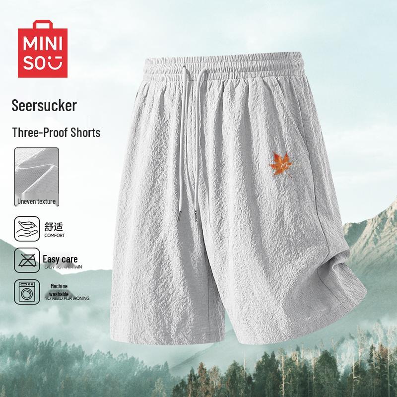 MINISO Men s Summer Textured Casual Shorts 40