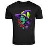 Witch With Skull And Roses Halloween Graphic T-Shirt