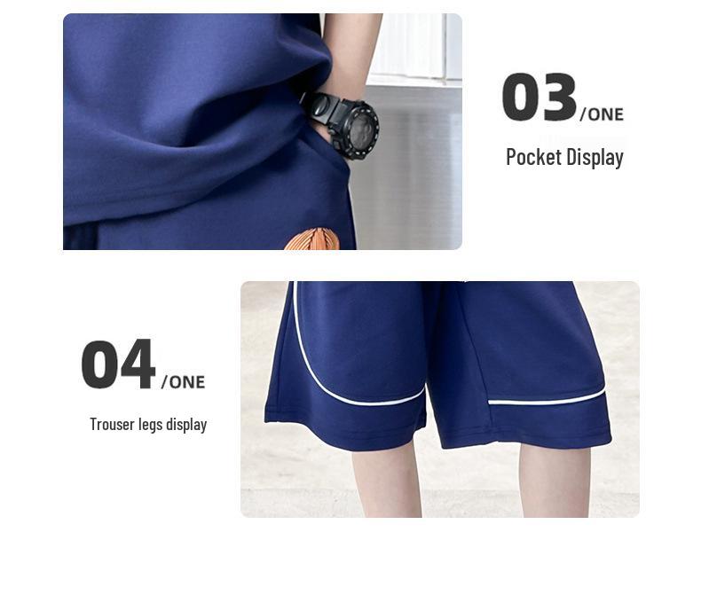 Boys' 2025 Summer Two-Piece Outfit: Cool, Lightweight, Short Sleeves for Kids