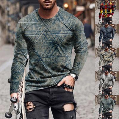 Men's T Shirt Graphic Abstract Neck Clothing Apparel Outdoor Long Sleeve Print Fashion Designer Vintage