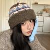 Fair Island Style Knitted Hat Women's Season Retro Face Small Ear Protection Wool Hat Thickened Warm Bag Head Hat