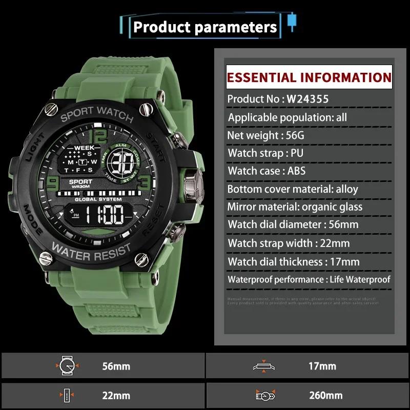 Top Luxury Electronic Watch for Man Outdoor Men's Sports Watches Stopwatch Waterproof Calendar Kids Digital Clock gift