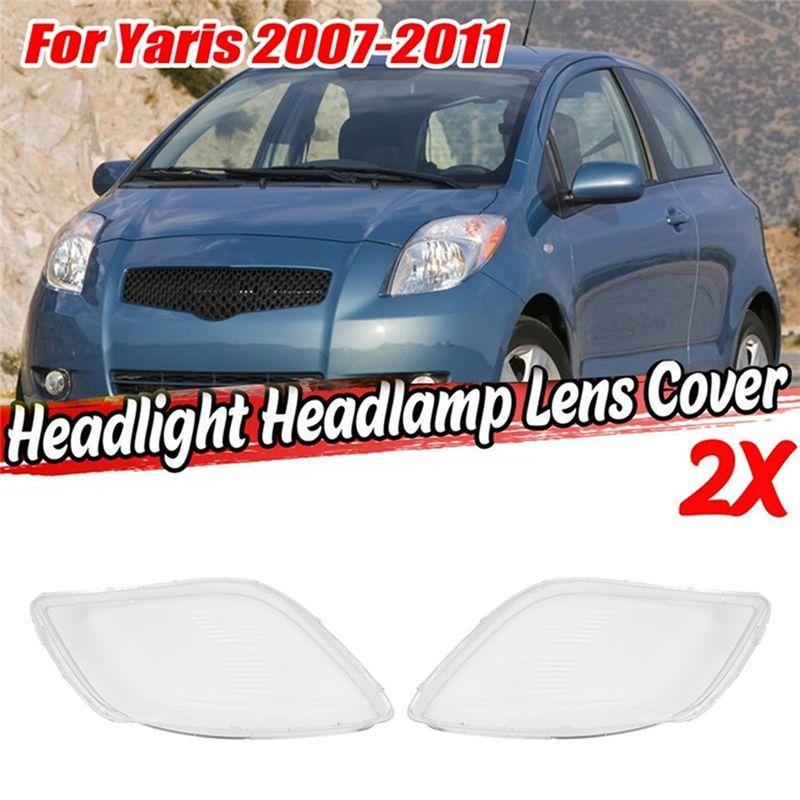 AA92-Car Side Headlight Clear Lens Lamp Shade Shell Cover Left And Right For Toyota Yaris 2008-2011 New Headlight Lens Cover
