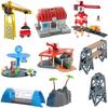 Wooden Train Track Railway Bridge Tunnel Accessories Fit  Police Station Scene for Brio Wood Train Pieces Educational Toys