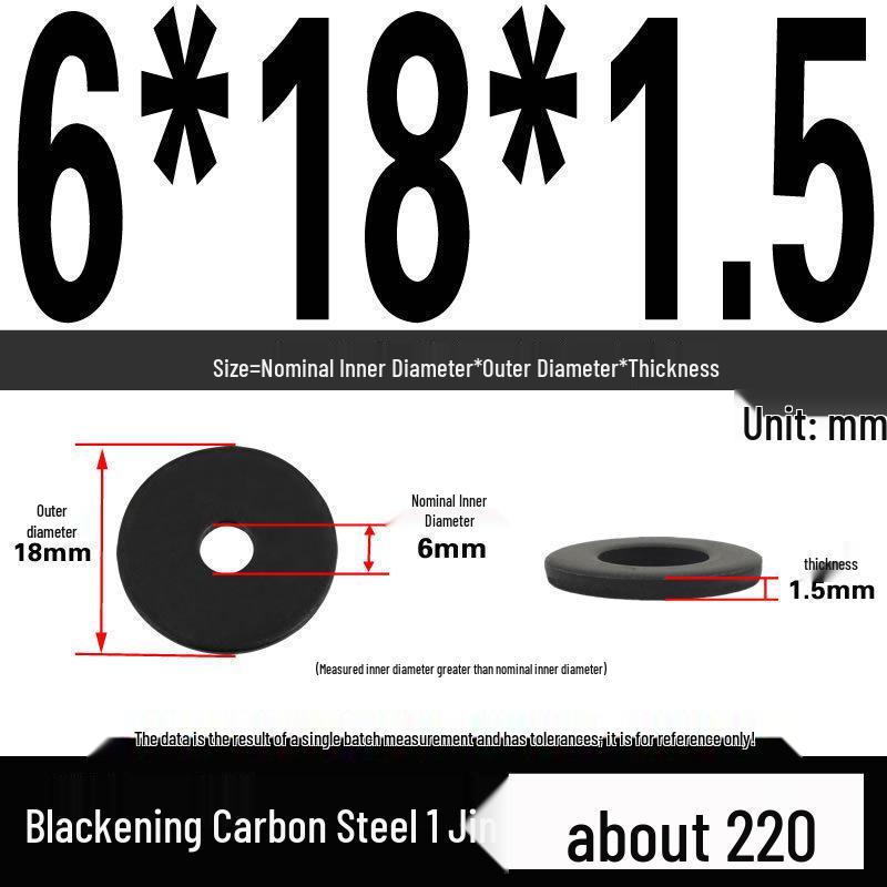 Blackened Thickened Oversized Metal Washer