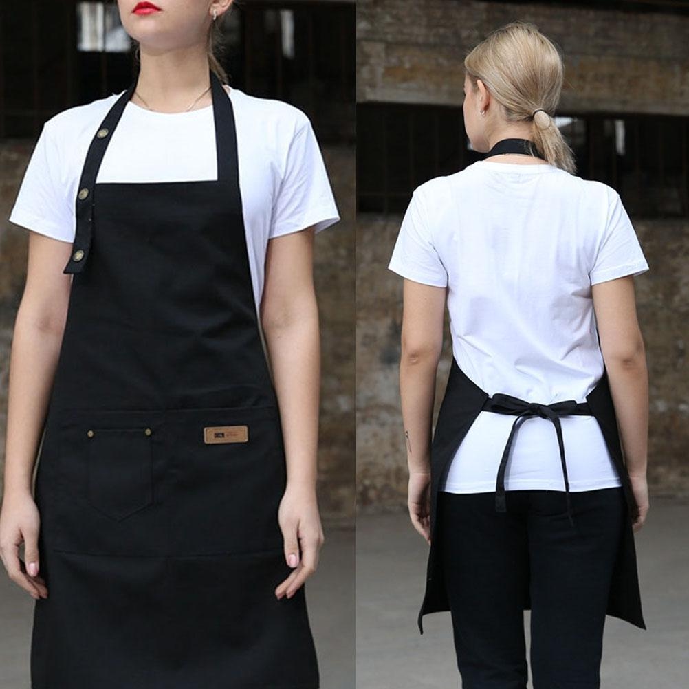NEW New Chef Waiter Cafe Shop Pure Color Cooking Apron for Woman Men BBQ Hairdresser Aprons Bibs Kitchen Accessory