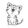 EXCEREY Car Decal Frame Reflective Sticker Waterproof Sticker Smiling Cat