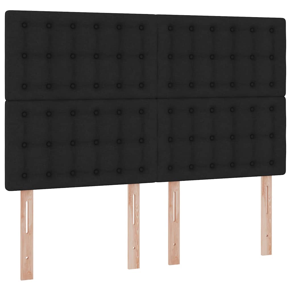 Storage Bed with Mattress Black 140 x 190 cm Fabric