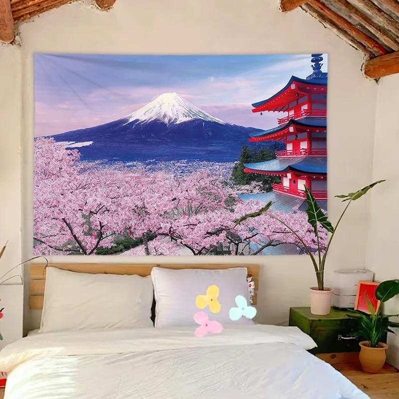 Sea View Mount Fuji Pattern Bedroom Living Room Tapestry Home Wall Decoration Tapestry