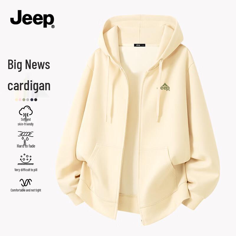 JEEP Men s Basic Hooded Zip-Up Sweatshirt L