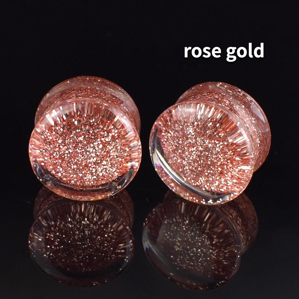 6-50 mm, reine Farbe, glänzende Ohrstöpsel und Tunnel, Ohrdehner, Expander, Ohrpiercing-Schmuck