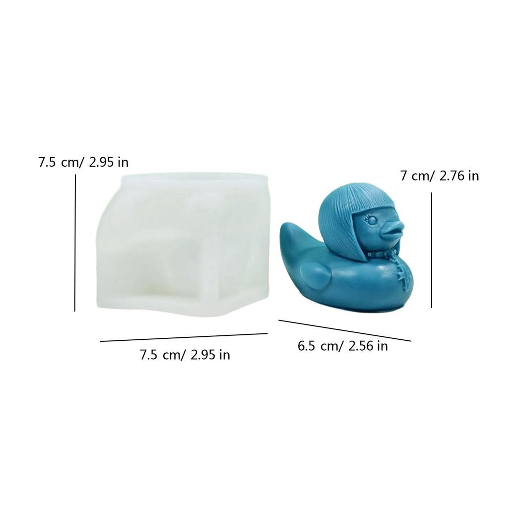 Punk Duck Soap Mold Silicone Chocolate Fondant Mold for Baby Shower Cake Decoration Candle Molds Clay Resin Mould