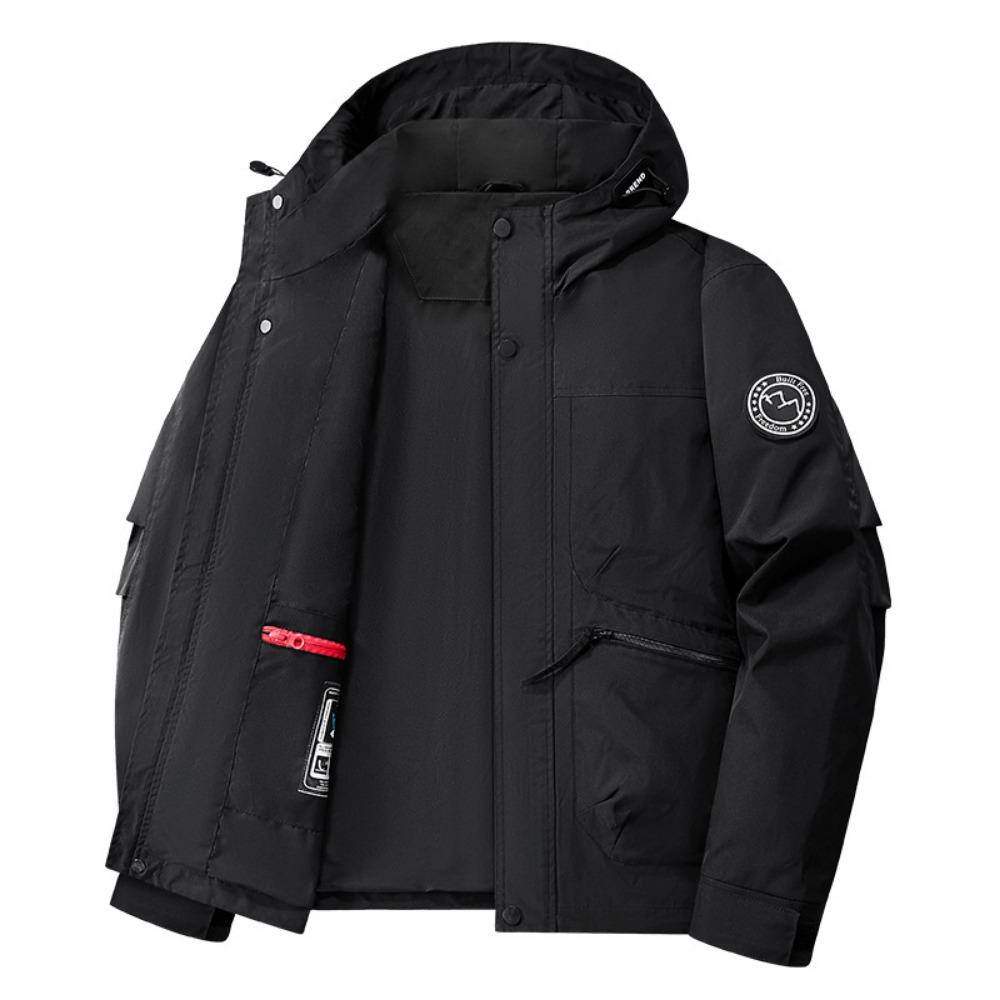 Winter Multiple Pockets Man Coats Loose Leisure Solid Windproof Tops New Man Coat Autumn Coats Man