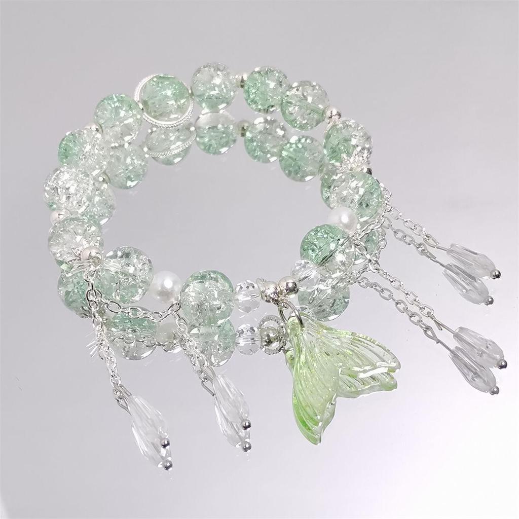 Mori Style Mermaid Crystal Bracelet - Sweet, Versatile Design for Women, Students, and Best Friends.