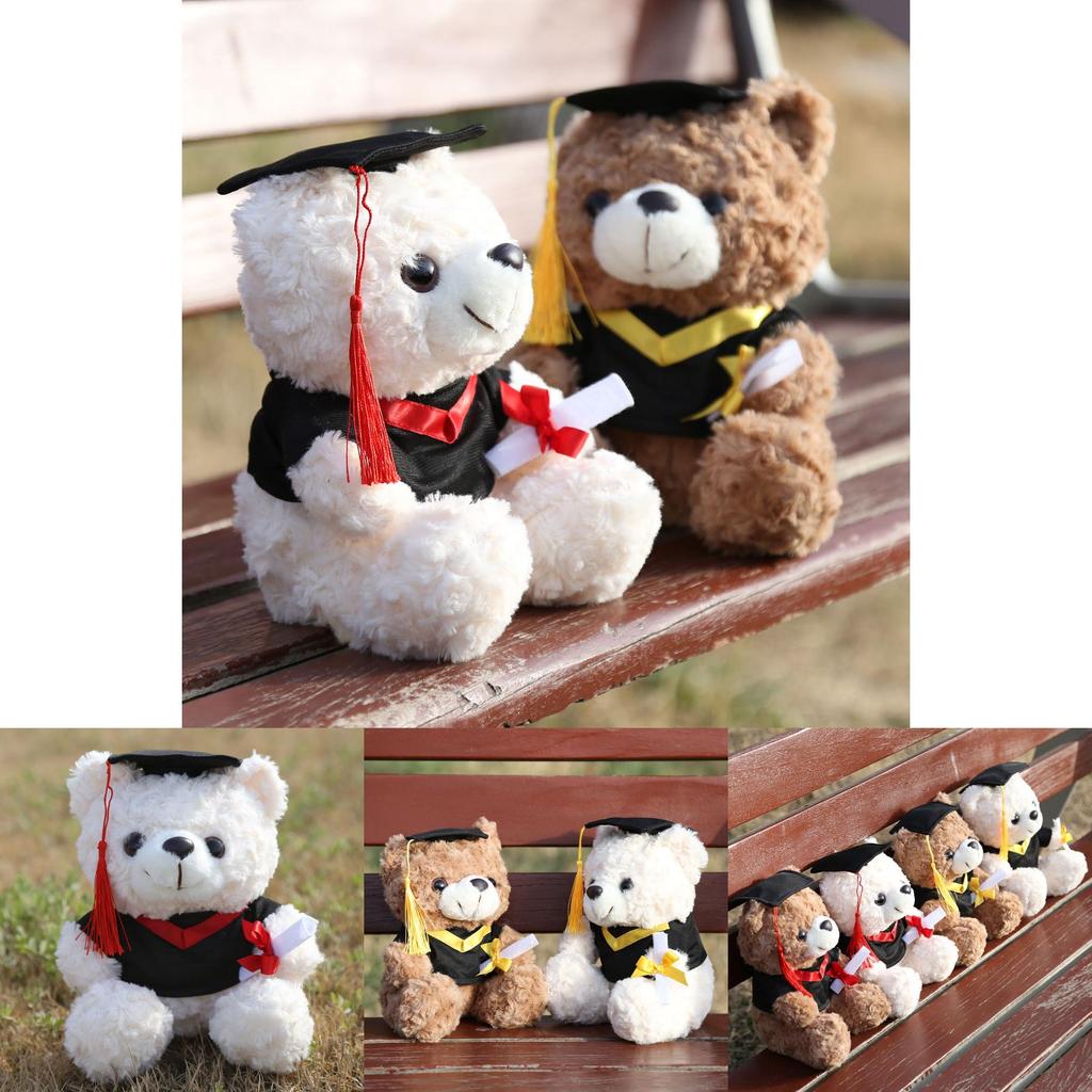 Graduation Teddy Bear Plush Toy With Pp Cotton Filling For Birthday Gift Girls