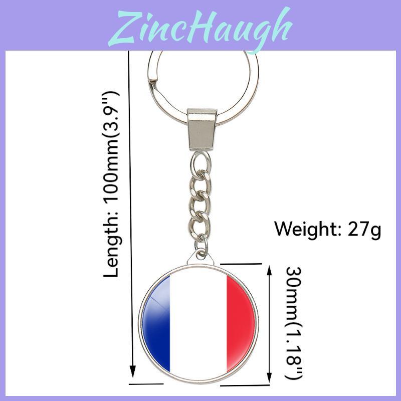 Elegant Zinc Alloy European Country Flag Keychain Double-sided Pendant Accessory