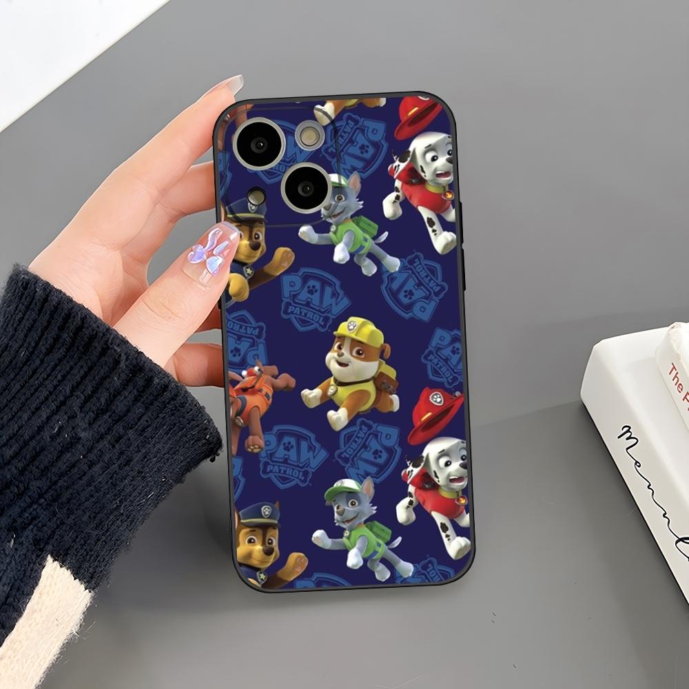 Cartoon Paws P-Patrols Phone Case For Iphone 16 Plus 15 14 Pro Max 13 Mini 11 12 Xr X Xs 6 7 8 SE Plus Back Cover
