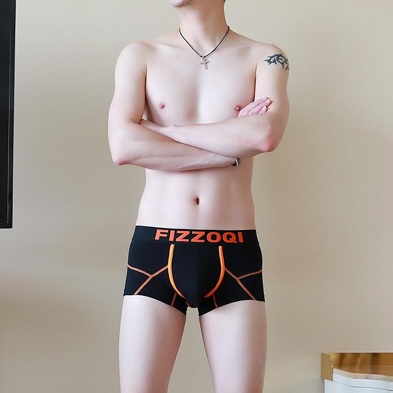 

Мужское персонализированное нижнее белье для мальчиков, спортивные брюки Aro из чистого хлопка, большие размеры, нижние трусы, корейские шорты-боксеры для геев, плавки 2XL чёрный