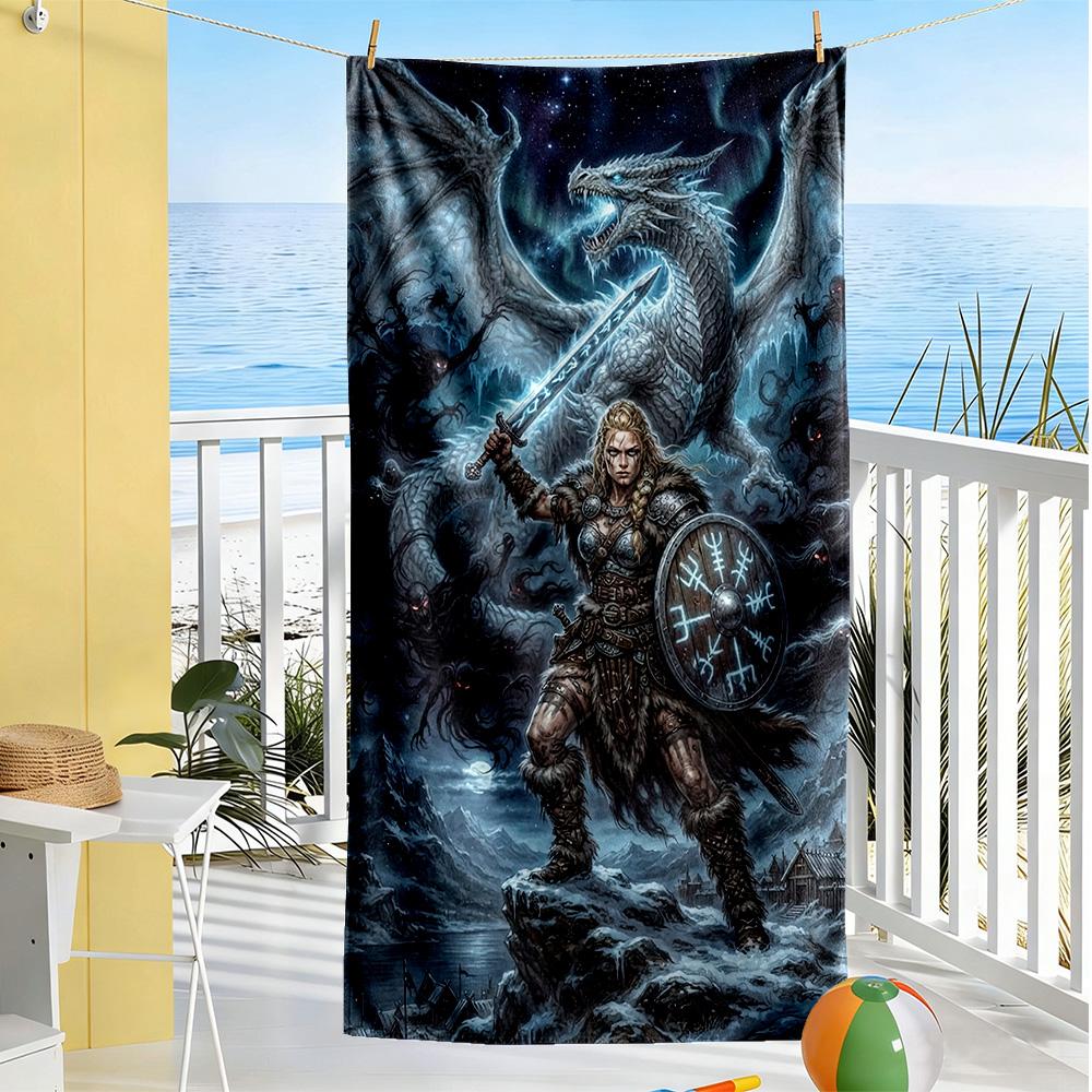 Gothic Style Beach Towel High Absorbency & Quick-Dry Comfortable Lightweight Suitable for Sports, Travel, Swimming, Yoga, Bathroom, Beach, And Pool