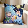 Fantasy Anime K-KonoSuba A-Aqua  Square Double-Sided printed Pillow Case Bedroom Bedside Pillow Sofa Cushion Cover