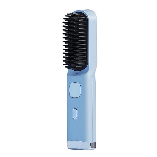 Cordless Hair Straightener Brush 4 Temperature Settings Mini Hair Straightening Comb USB Rechargeable Fast Heating Electric Hot Brush