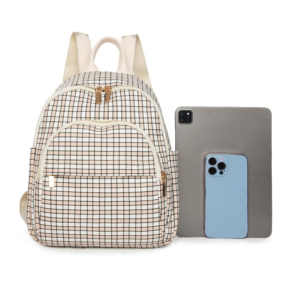 Plecak szkolny w kratę damski mały plecak studencki