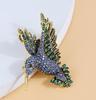 Elegant Vintage Hummingbird Brooch: Sparkling Diamond-Accent Women's Pin