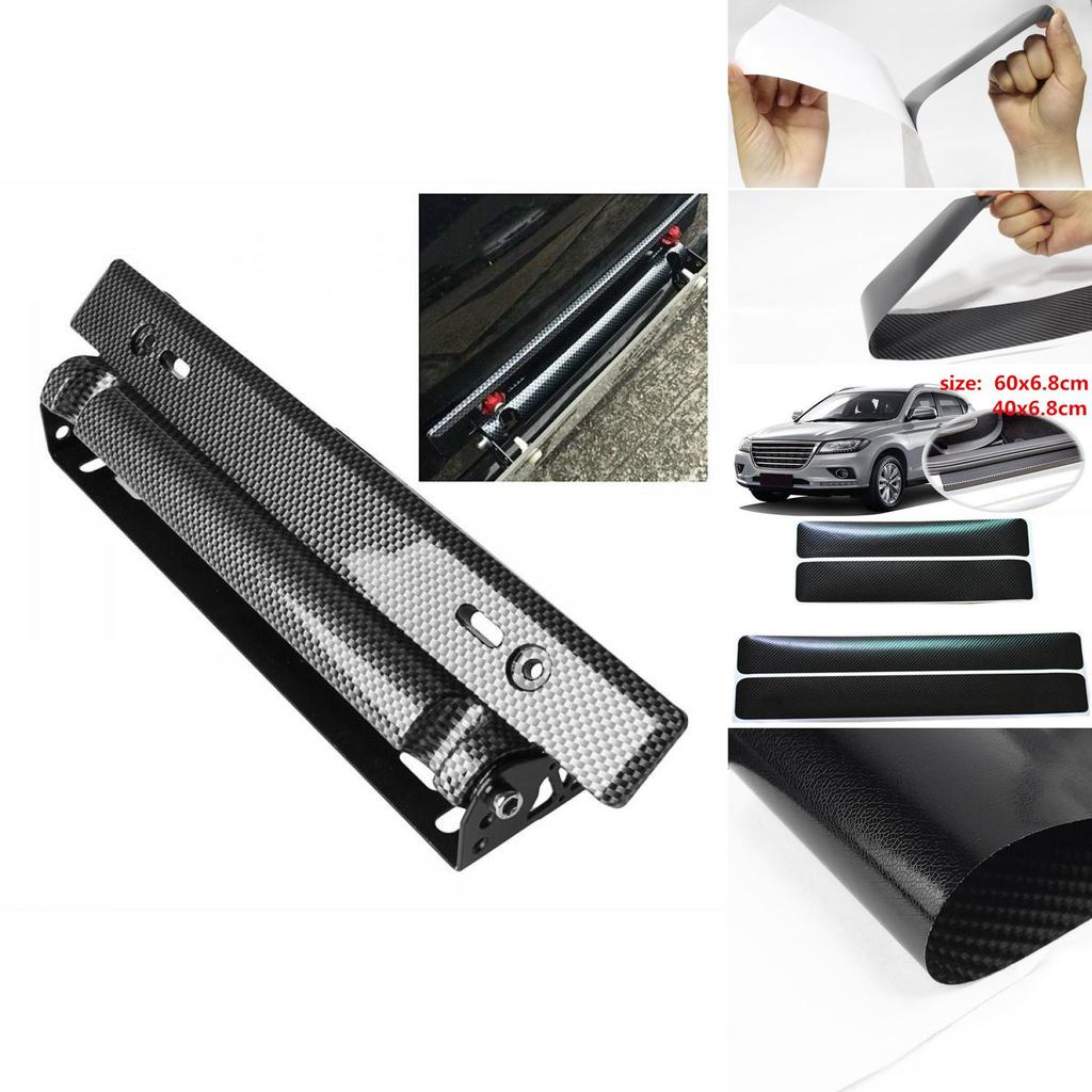 Durable Carbon Fiber Car Scuff Plate Door Sill 4d Sticker Panel Protector Set Of 4