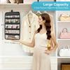 MISSLO Hanging Jewelry Organizer Travel Foldable Jewelry Roll Storage Case with 14 Cotton Zippered Pockets for Traveling, Closet, Suitcase