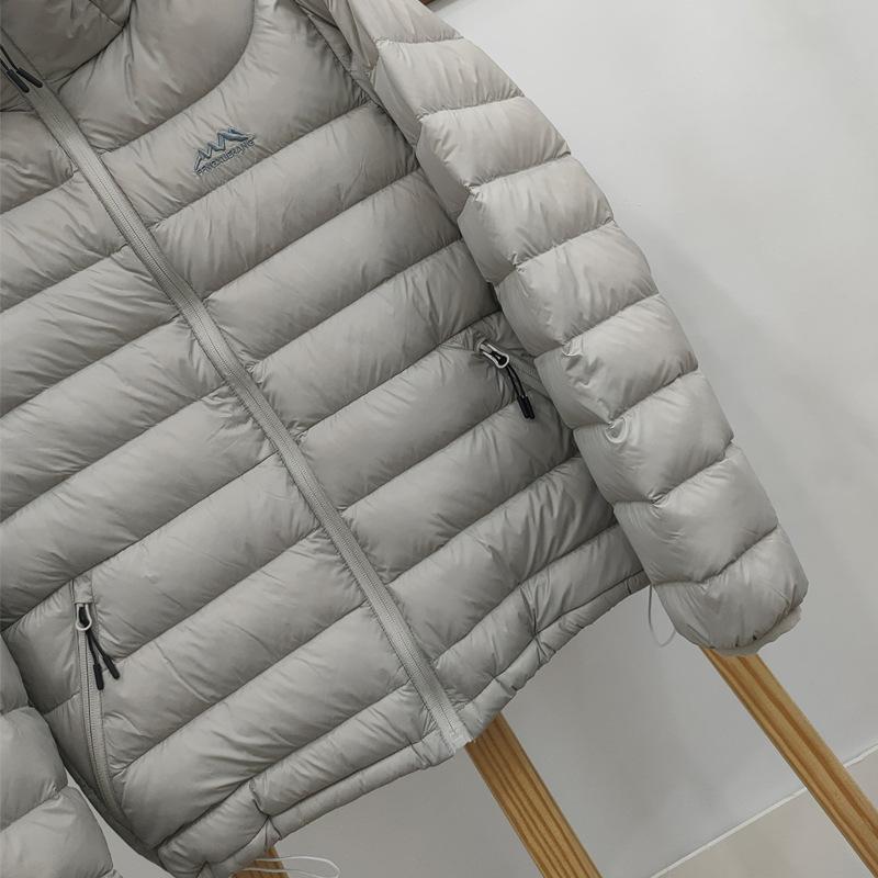 European and American Ribs Down Jacket Women's Autumn and Winter New Fashion Casual Hooded Light Duck Down Jacket Warm Jacket