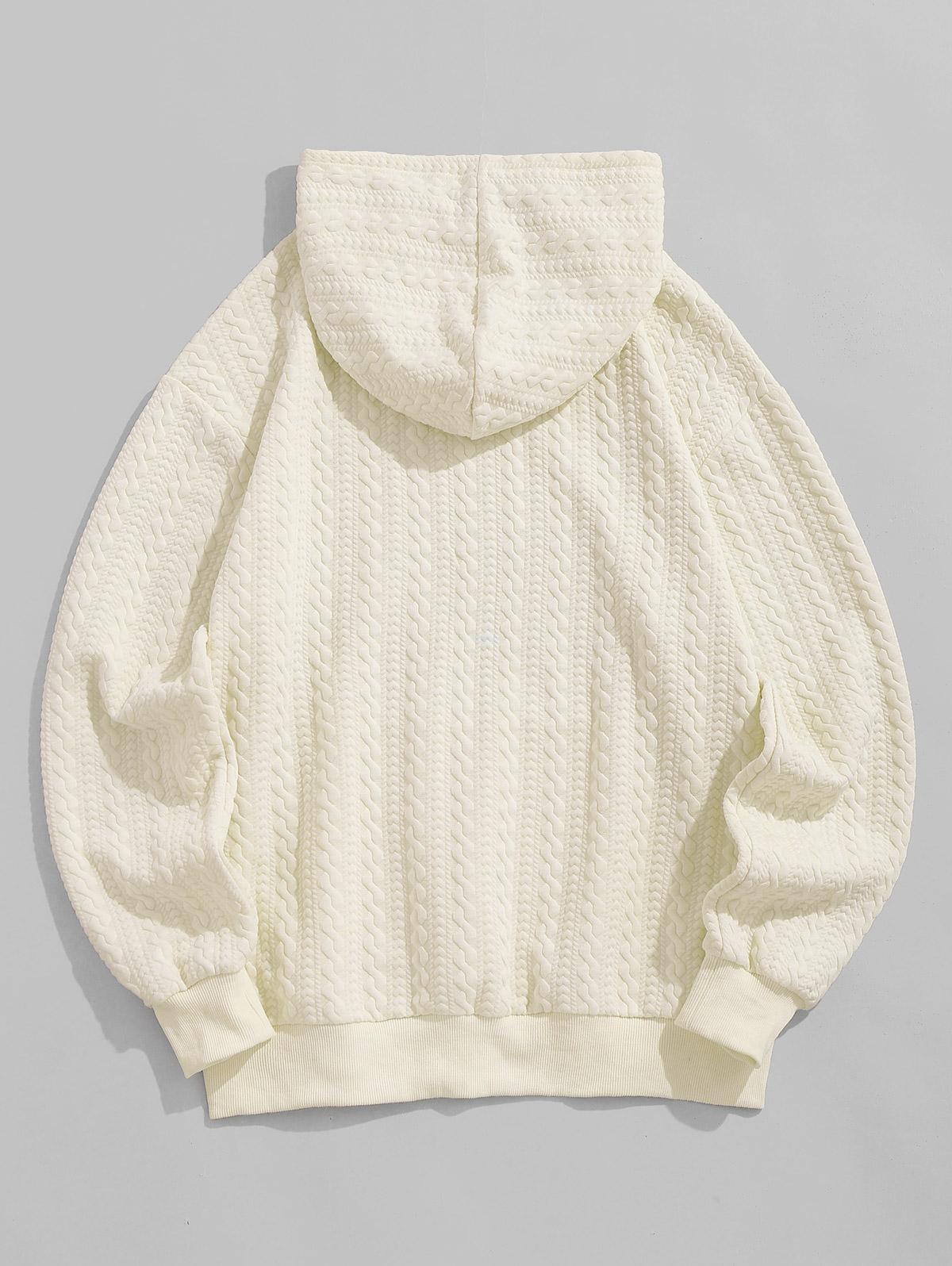 ZAFUL Мужская толстовка с капюшоном с длинными рукавами и жаккардовым узором и нашивками — фото 2