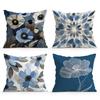 Blue Flowers Pillow Case Bedroom Sofa Cushion Cover 100% Polyester Living Room Pillowcase Bedhead Throw Pillow Home Room Decor