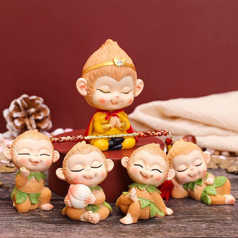 Resin Sculpture Decoration Monkey King Ornaments Wukong Figure Car Ornament Car Interior Decorative