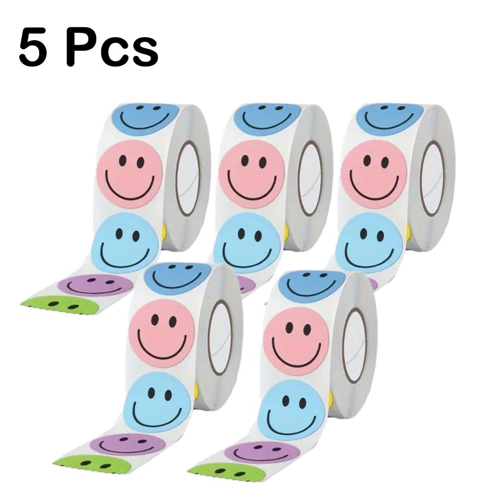 

500 шт. бумажных наклеек с улыбающимся лицом, круглые канцелярские наклейки, подходят для учителей, родителей, класса, наград за обучение, подарка