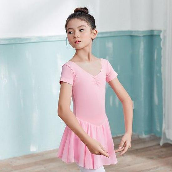 Girls' Dancewear: Summer Ballet Skirt, Toddler Exam Practice, Short-Sleeve One-Piece Skirt