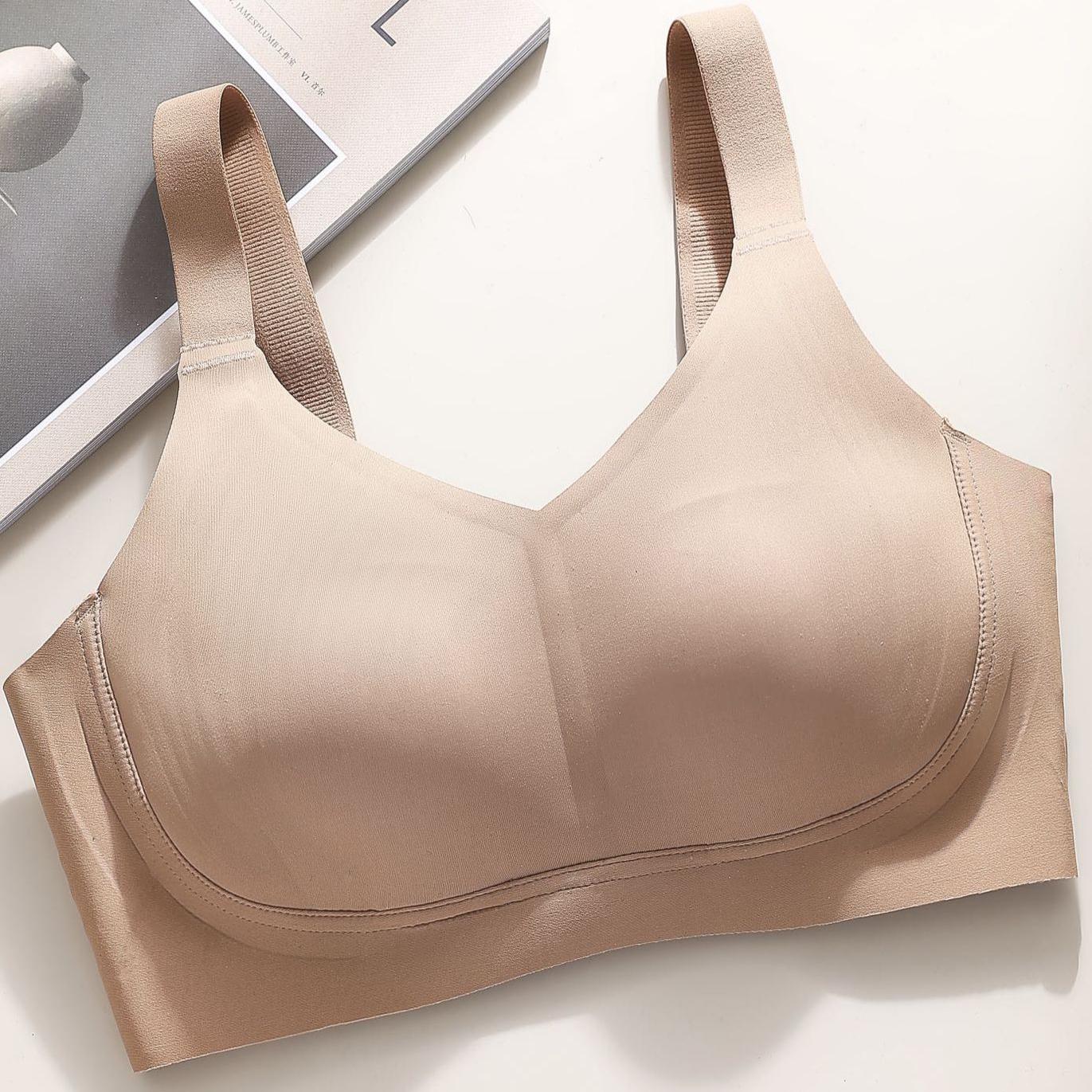 

Летнее бесшовное нижнее белье Женская коллекция бюстгальтеров на косточках и аксессуар для груди против обвисания Ультратонкий бюстгальтер с полной чашкой 4XL хаки