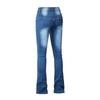 European & North American Women's Elastic Bell Bottom Fringe Jeans