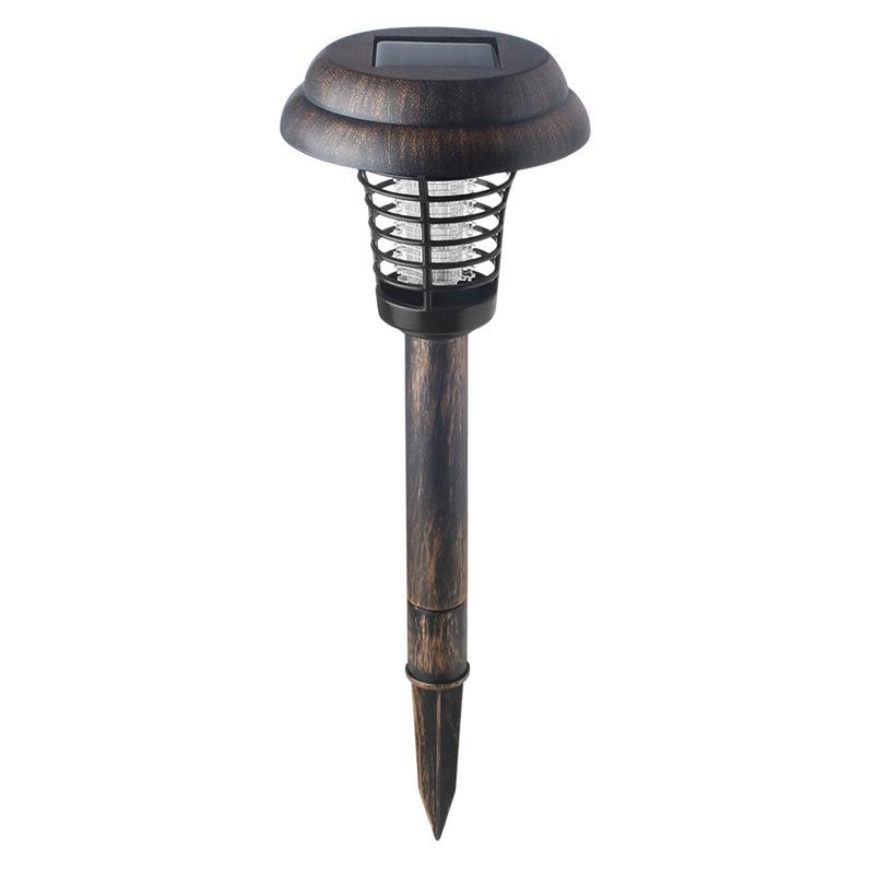 Solar-Powered Outdoor LED Mosquito Killer Lamp for Garden and Lawn Solar Round Mosquito Lamp - Antique Bronze