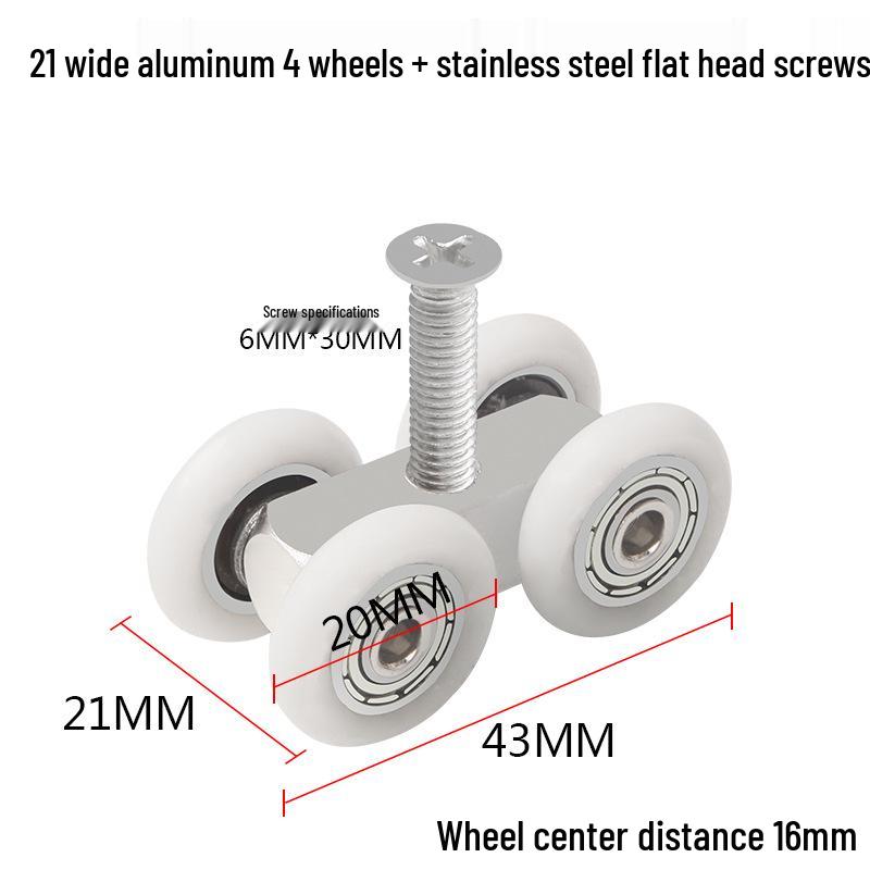 Glass Shower Sliding Door Wheel and Tapered Hanging Clip Pulley